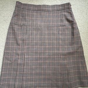 Brooks Bothers Wool Houndstooth Brown & Black Skirt Size 6